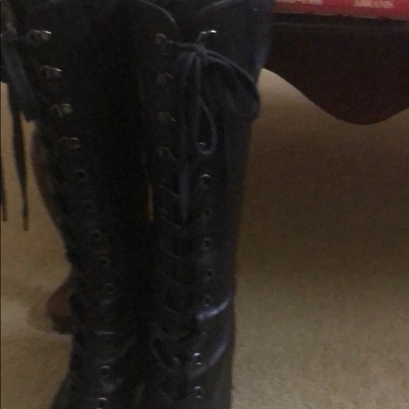 Nike air knee high leather laced up boots EUC - Picture 2 of 10